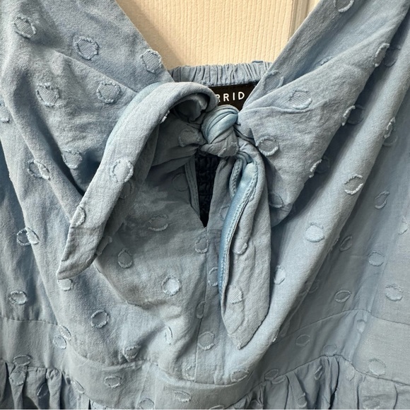 Torrid Mini Dress Spaghetti Straps Blue Elastic Back Polka Dots Monochromatic 2X - Picture 2 of 7